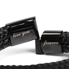 Love You Forever Will Never Lose (To My Grandson) - Leather Bracelet