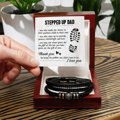 To My Stepdad Gift of Life - Leather Bracelet