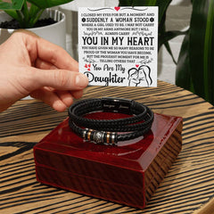 You Are My Daughter (Always in my Heart) - Leather Bracelet