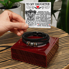 To My Daughter (Braver) - Leather Bracelet