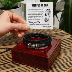 To My Stepdad Gift of Life - Leather Bracelet