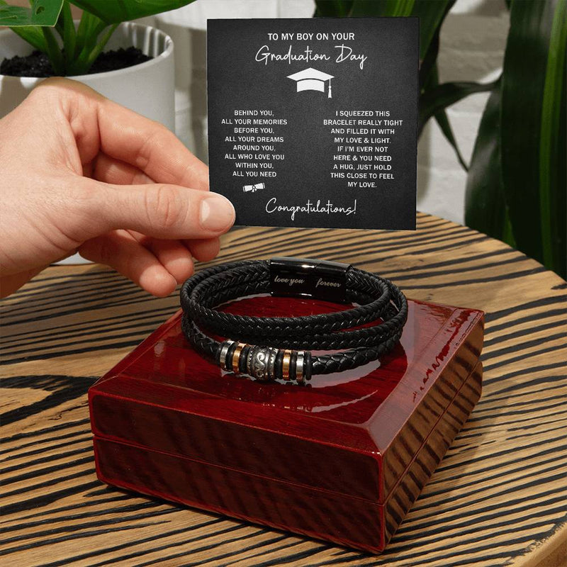 To My Boy Graduation Dreams (Love You) - Leather Bracelet