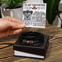 To My Daughter (Braver) - Leather Bracelet