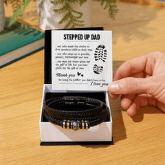 To My Stepdad Gift of Life - Leather Bracelet