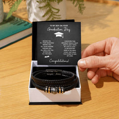 To My Boy Graduation Dreams (Love You) - Leather Bracelet