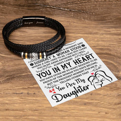 You Are My Daughter (Always in my Heart) - Leather Bracelet