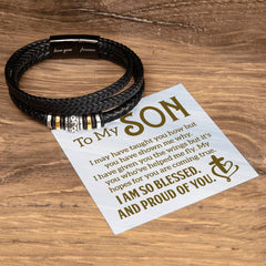 To My Son - Leather Bracelet