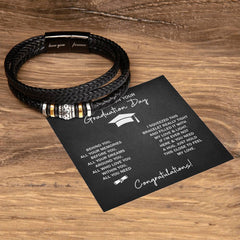To My Boy Graduation Dreams (Love You) - Leather Bracelet