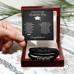 To My Boy Graduation Dreams (Love You) - Leather Bracelet