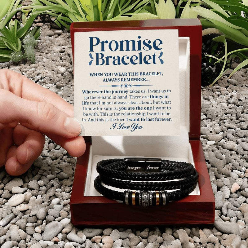 Love You Forever Promise (You Are the One) - Leather Bracelet