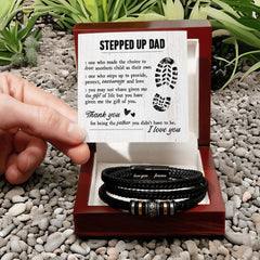 To My Stepdad Gift of Life - Leather Bracelet