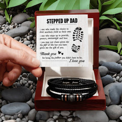 To My Stepdad Gift of Life - Leather Bracelet