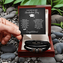 To My Boy Graduation Dreams (Love You) - Leather Bracelet