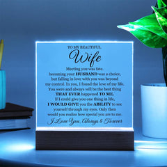 To My Beautiful Wife (Printed) – Acrylic Square