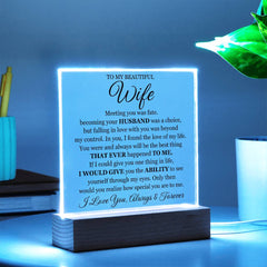To My Beautiful Wife (Printed) – Acrylic Square