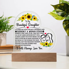 To My Daughter Proud – Acrylic Heart Plaque