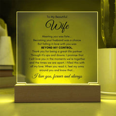 To My Wife Fate – Acrylic Square