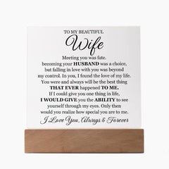 To My Beautiful Wife (Printed) – Acrylic Square