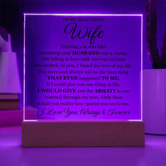 To My Beautiful Wife (Printed) – Acrylic Square