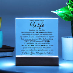 To My Beautiful Wife (Printed) – Acrylic Square