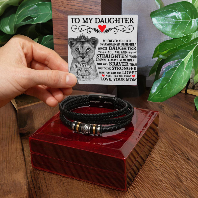 To My Daughter (Braver) - Leather Bracelet
