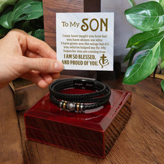 To My Son - Leather Bracelet