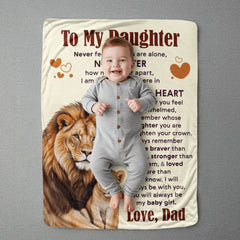 To My Daughter Never Feel Alone – Sherpa Fleece Blanket