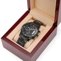 A Son's First Hero - Black Chronograph Watch