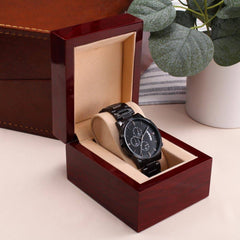 To My Firefighter Husband Need You Here With Us (Charcoal Black) – Men's Watch