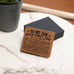 To My Son Skies (Black) – Leather Wallet