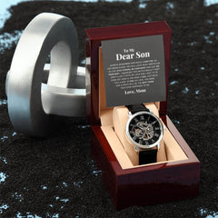 To My Dear Son Always Remember I Love You – Openwork Skeleton Watch