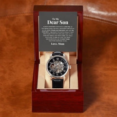 To My Dear Son Always Remember I Love You – Openwork Skeleton Watch