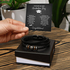 To My Boy Graduation Dreams (Love You) - Leather Bracelet