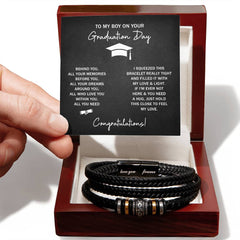 To My Boy Graduation Dreams (Love You) - Leather Bracelet