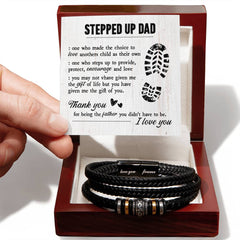 To My Stepdad Gift of Life - Leather Bracelet