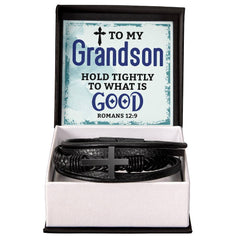 Hold Tightly - Leather Cross Bracelet